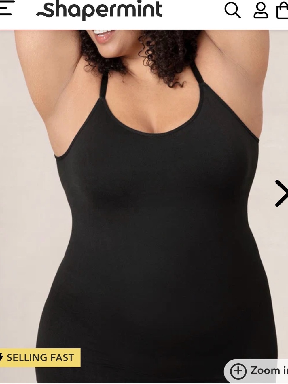 NWT Shapermint Black All Day Every Day Scoop Neck Cami- size S